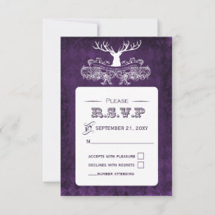 Rustic Antler, Deer Winter Woodland  rsvp 3.5 x 5 Card