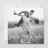 Rustic Antler Graphic | White Save the Date