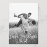 Rustic Antler Graphic | White Save the Date Invitation<br><div class="desc">Customise this square invitation card with your favourite photo and personal information.</div>