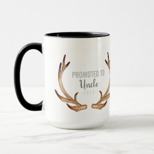 Rustic Antler & Greenery Promoted to Uncle Mug