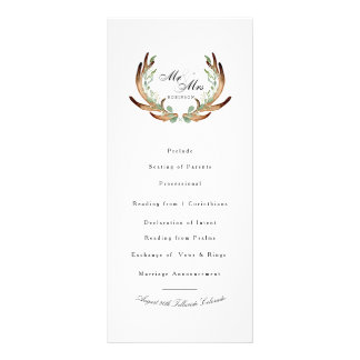 Rustic Antler & Greenery Watercolor | Wedding Rack Card