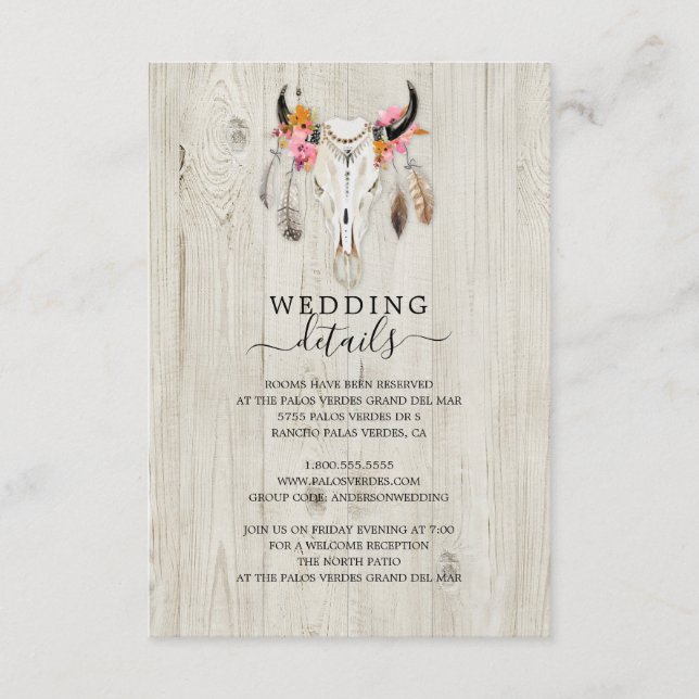 Rustic Antler Light Wood Details Enclosure Card (Front)