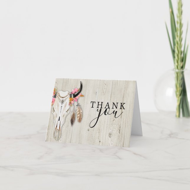 Rustic Antler Thank You Card (Front)