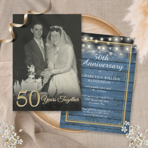 Rustic Any Year Together Wedding Anniversary Photo Invitation