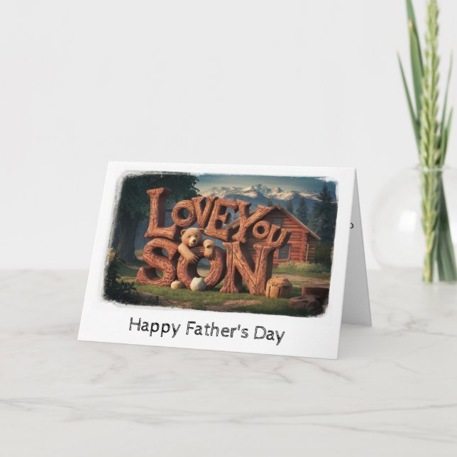 *~* Rustic AP86 Photo 3-D Son - Father's Day Card  (Front)