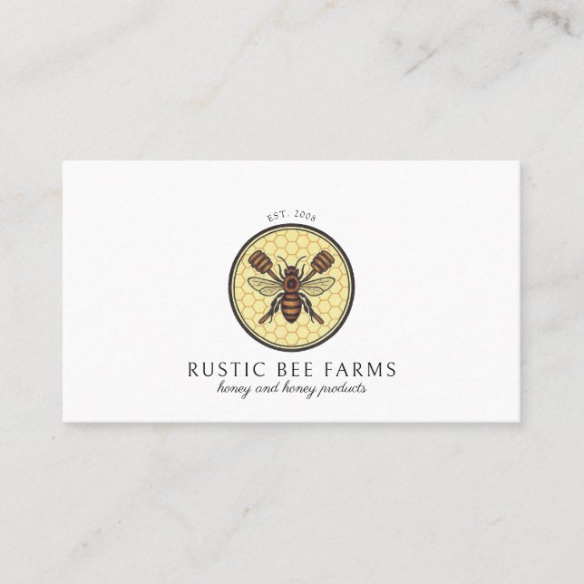 Rustic Apiary Honey Bee Beekeeper  Business Card (Front)
