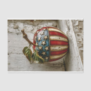 Rustic Apple, American Flag Design DT5R Decoupage Tissue Paper