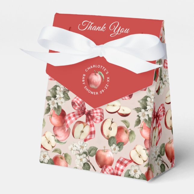 Rustic Apple Baby Shower Favour Bags Box (Front Side)