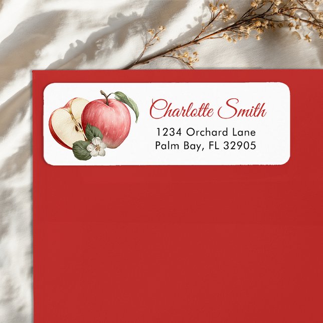 Rustic Apple Baby Shower Return Address Labels (Apple return address label )