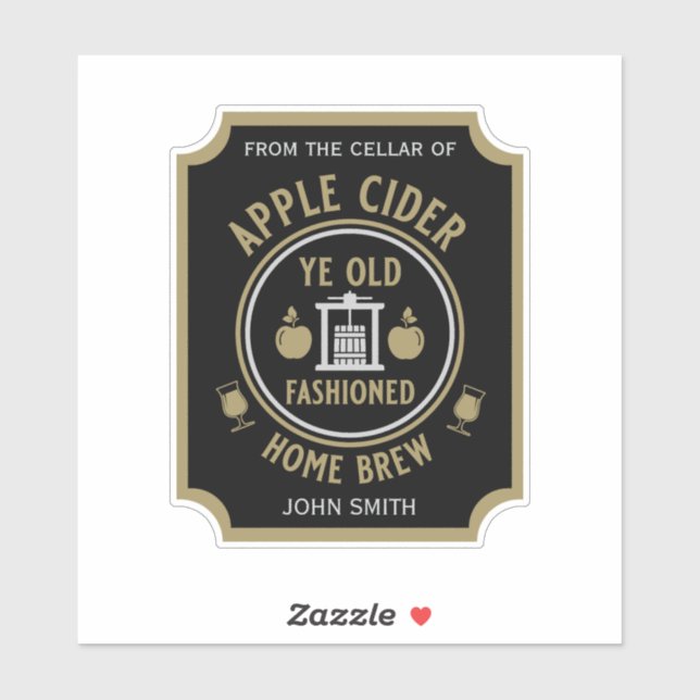 Rustic Apple Cider Personalised Bottle (Sheet)