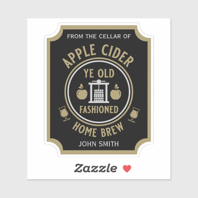 Rustic Apple Cider Personalised Drinks (Sheet)