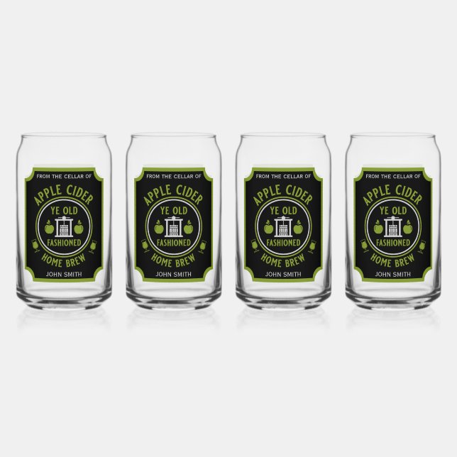 Rustic Apple Cider Personalised Drinks Can Glass (Front)