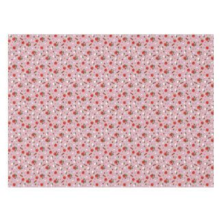 Rustic Apple & Cinnamon Pattern. Pink Cozy Kitchen Tablecloth