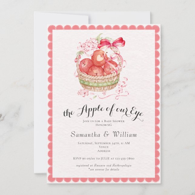 Rustic Apple Of Our Eye Fall Harvest Baby Shower Invitation (Front)