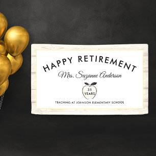 Rustic Apple Teacher Retirement Banner