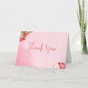 Rustic Apple Thank You Card – Red Watercolor