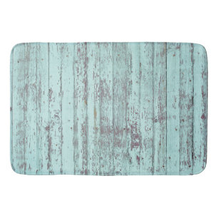 Rustic Aqua Barn Wood Bath Mat
