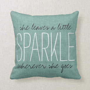Rustic Aqua Sparkle Cushion