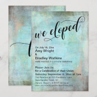 Rustic Aqua We Eloped Post Wedding Celebration