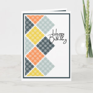 Rustic Arabesque Birthday Dusky And Bright Colors Card