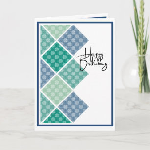 Rustic Arabesque Birthday Subtle Blues Card