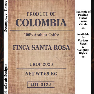 Rustic Arabica Coffee Packaging FC8 Decoupage Tissue Paper