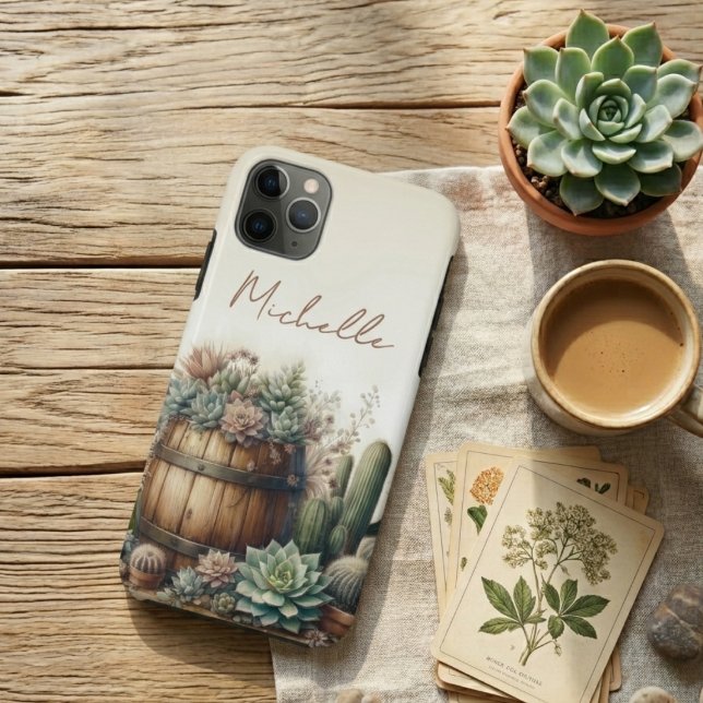 Rustic Arrangement Of Succulents & Cacti Case-Mate iPhone Case (Creator Uploaded)