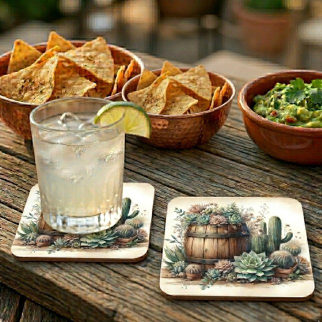 Rustic Arrangement Of Succulents & Cacti Coaster (Creator Uploaded)