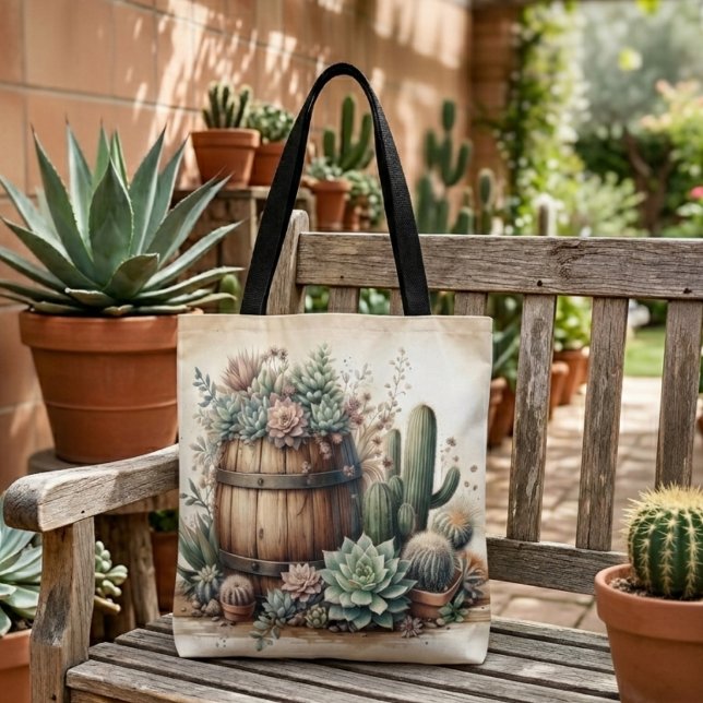 Rustic Arrangement Of Succulents & Cacti Tote Bag (Creator Uploaded)