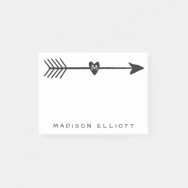 Rustic Arrow Personalised Sticky Desk Note (Front)