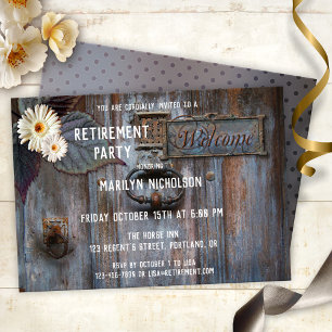 Rustic Artistic Retirement Party Invitation