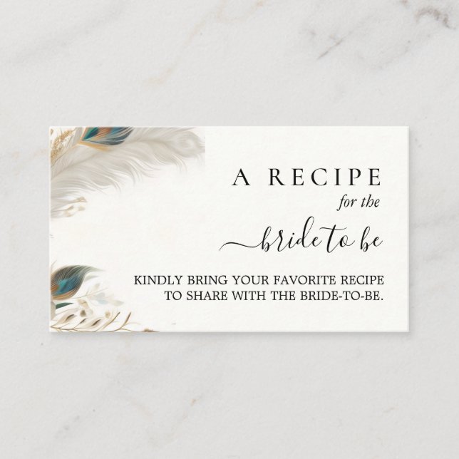 Rustic Asian Sky Cloud Peacock Bridal Shower Enclosure Card (Front)