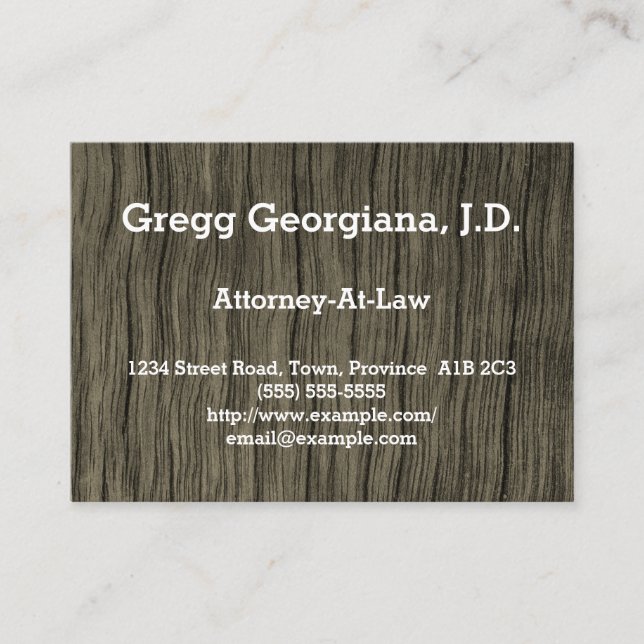 Rustic Attorney-At-Law Business Card (Front)