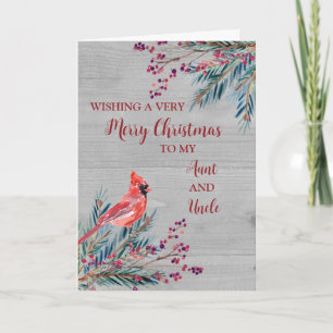 Rustic Aunt and Uncle Christmas Card