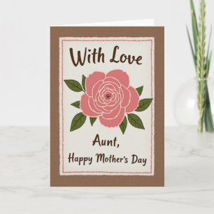 Rustic Aunt Mothers Day Card