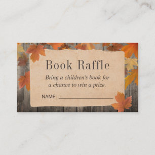 Rustic Autumn Baby Shower Book Raffle Tickets Enclosure Card