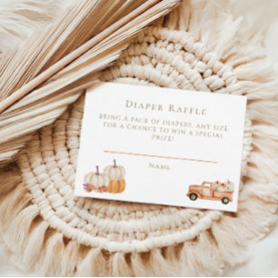 Rustic Autumn Baby Shower Diaper Raffle Card