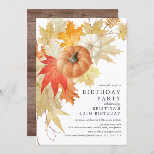 Rustic Autumn Birthday Invitation