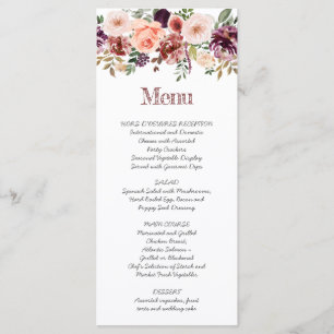 Rustic Autumn Boho Watercolor Handwritten Script Menu