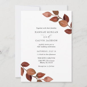 Rustic Autumn Branches Wedding Invitation