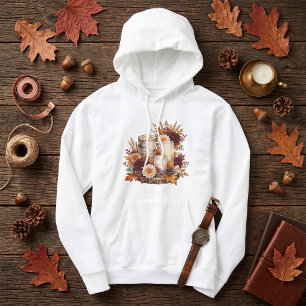Rustic Autumn Candle Floral Centerpiece Hoodie