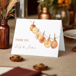 Rustic Autumn Citrus Dried Orange Garland Thank You Card