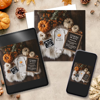 Rustic Autumn Digital Pregnancy Announcement