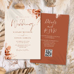 Rustic Autumn Fall Floral QR Code Wedding Invitation<br><div class="desc">This elegant autumn fall wedding invitation can be personalised with your information in chic typography with your wedding website details and your QR code on the reverse. Designed by Thisisnotme©</div>