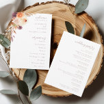 Rustic Autumn Fall Floral Wedding Program<br><div class="desc">Guide your guests through your special day with this elegant floral wedding program card. Featuring soft watercolor blooms in warm fall tones, modern calligraphy, and a clean minimalist layout, this program is the perfect blend of rustic charm and timeless style. Personalise with your names, wedding date, and custom ceremony details...</div>