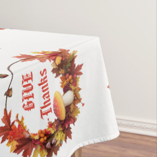 Rustic Autumn Fall Give Thanks  Tablecloth