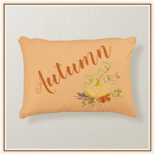Rustic Autumn Fall Pumpkin Colour Accent Pillow