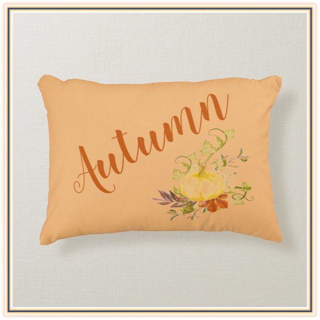 Rustic Autumn Fall Pumpkin Colour Accent Pillow (Creator Uploaded)