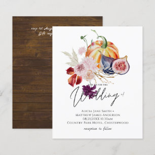 Rustic Autumn Fall Pumpkins Figs Flowers Wedding