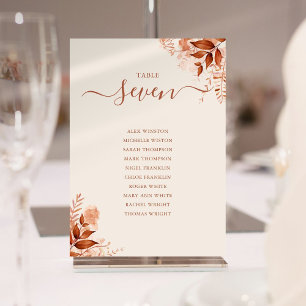 Rustic Autumn Fall Seating Plan Table Number